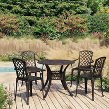 NLQMSU 5-Piece Cast Aluminum Bistro Set Bronze Round Table