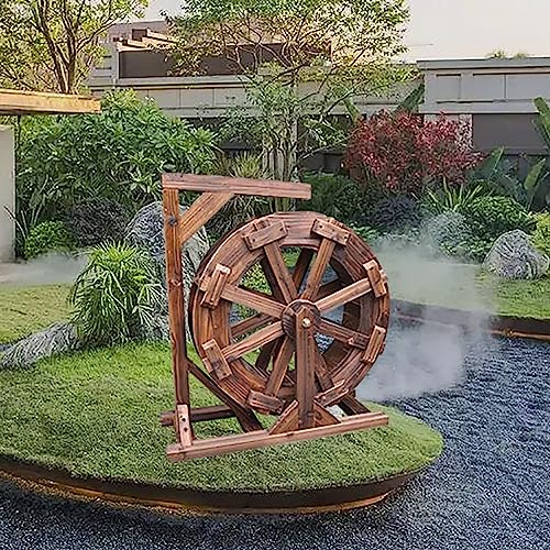Waterwheel Fountain Wooden Water Wheel Fountain for Garden Patio Pond Pool with Water Pump and Stand for Garden, Backyard, Patio,Pond,Pool, Balcony,Porch,Yard (Size : 35inch/90cm)