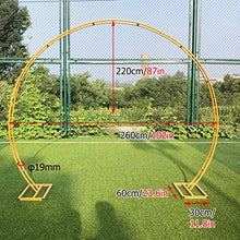 SDdPulse Garden Warch Round Metal Moon Gate Rose Arch Archway Arbor Frame Arches Wparty Circle Background Decor Flower Stand 200/220/240/260/280Cm 1 Pcs