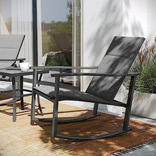 Flash Furniture Rocking Chair Bistro Set, Black, 3-Piece Set