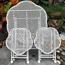 RNQZ 3 Pieces Indoor/Outdoor Wrought Iron Material Set, Patio Balcony Furniture w/Coffee Table 2 Chairs and 1 Table for Backyard, Garden, Porch, White