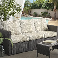 Mozaic AMZ418021SC Indoor/Outdoor Sofa Pillow and Cushion Set, Beige/Tan Leopard