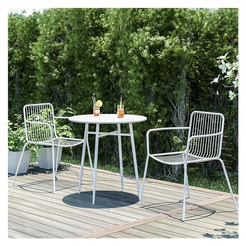 Balcony Table and Chair Set Wrought Iron Outdoor Leisure Table Garden Furniture Sets And Chair Modern Patio Furniture Balcony Open-air Cafe Tea Table Bistro Table Set ( Color : 2 chairs 1 table-C )