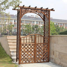 MELPHI Wooden Garden Arch with Double Gate, Arbor Garden Arch for Climbing Plants, Wooden Arch with Trellis for Outdoor Garden, Backyard (Size : 140cm)