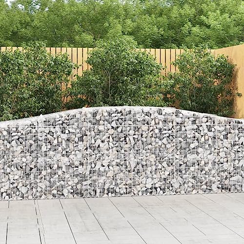 Arched Gabion Baskets 2 pcs Galvanized Iron for Outdoor Plants Self-Watering Pots White Black
