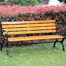 EESHHA Garden Bench - Outdoor Park Bench, Courtyard Cast Aluminum Chair, 2-3 Seats, Solid Wood, Waiting & Rest Area