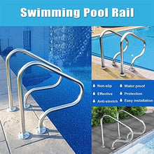 Pool Handrail,31.5x31.5In Swimming Pool Stair Rail, 304 Stainless Steel Stair Pool Hand Rail Rated 300lbs Load Capacity, Pool Rail with Quick Mount Base Plate, and Complete Mounting Accessories