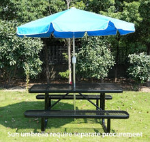LifeYard Heavy Duty 6' Rectangular Picnic Table, Expanded Metal, Black (72" Long)