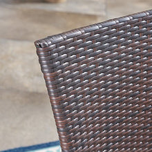 Great Deal Furniture GDFStudio Outdoor 3 Piece Acacia Wood and Wicker Bistro Set Teak Finish + Multi Brown