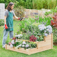 Etlegor 3-Tier Wood Raised Garden Bed Planter Kit, Raised Garden Bed Horticulture Outdoor Elevated Flower Box Tiered Garden Bed Wooden Vegetables Growing Planter for Plants, Herbs, Vegetables