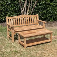 TITAN GREAT OUTDOORS Ash & Ember Sierra Grade A Teak 47" Coffee Table with Shelf, Weather Resistant Tea Table for Deck, Porch, or Backyard Use, Slatted Indoor Outdoor Patio Lounge Furniture