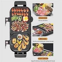 Korean BBQ Grill Home Use Multi-function Electric Grill, 2 In 1 Electric Barbecue Indoor and Outdoor Hot Pot Large Capacity Non-Stick Pan with 5 Temperature Adjustments, fo