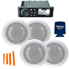 Fusion Entertainment Marine Receiver with 2 Pairs of EL-F651W 6.5" Coax Speakers White