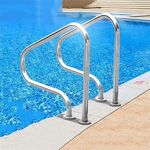 BSNANCA Pool Handrail Pool Handrail Swimming Pool Handrails for Inground Pool, 1Pcs 304 Stainless Steel Pool Railing Handrails Easy to Install,Full Set Accessories ()