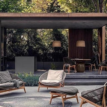 NEKCOCO Lounge Chair Scandinavian Outdoor Leisure Rattan Sofa Single Villa Courtyard Furniture Garden Balcony Waterproof Sun Chair