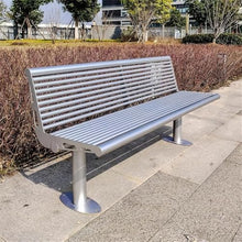 Ronghw0607 Garden Bench Garden Outdoor Backrest Benche, Stainless Steel Seating, Patio Leisure Chair Park Patio Seat(Small)