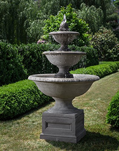Campania International FT-269-GS Monteros Fountain, Grey Stone Finish