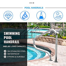 LMMIAMZ Pool Rail Pool Rail Pool Railing 80cm Stainless Steel Swimming Pool Handrails,Pool Rail Pool Railing,Swimming Pools Hand Grab Rail with Quick Mount Base (440LBS Load Capa
