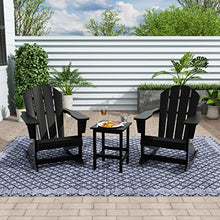 WestinTrends Malibu 3-Piece Set Outdoor/Patio Poly Adirondack Rocking Chairs with a Side Table (2 Seater), Black