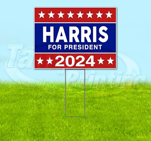 TampaPrinting Harris Walz YS00075 Yard Sign 18" x 24" with Metal Step Stake