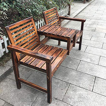 GVBNOTT Outdoor Garden Bench,Outdoor Garden Terrace Bench, Solid Wood Double Seat Balcony Table and Chair Combination, Leisure Park Bench with Backrest, Table with Umbrella Ho