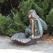 Zaer Ltd. Large Magnesium Fairy Statues for Outdoor Use (Fairy Sitting on Flower Bowl Gardenia)