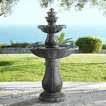 Hampton 56 3/4" High Slate Finish 4-Tier Outdoor Large Fountain with Light