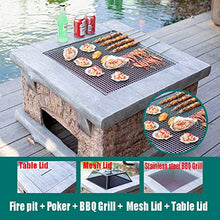 Outdoor Fire Pit Imitation Stone Outdoor Wood Fire Pit, Backyard Patio Garden Fireplace BBQ Grill Stove, Magnesia Material, Anti-Freezing and Heat-Resistant (Color : Kit-1) (Kit 1)