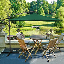 RWGOVLU 3m Cantilever Garden Parasol with Crank Handle and Tilting, Patio Sunshade, UV Protective 50+, Garden Offset Patio Umbrella for Outdoor Sun Shade
