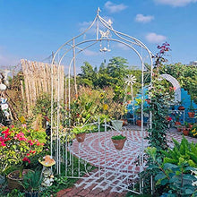 iumLeap Garden Arch 111.8" High X 56.3" Wide, Rose Arbour for Various Climbing Plant, Weather Resistant Pergola Archway Trellis, Outdoor Garden Lawn Backyard Arbor Stand with Gate