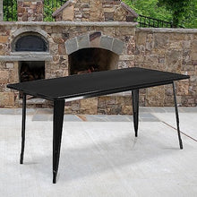 Flash Furniture 63" x 31.5" Metal Indoor-Outdoor Table, Black