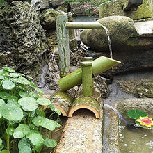 GenSDH Bamboo Frame Drip Car Flowing Water Landscape Bamboo Water Feature Fountain Outdoor Japanese Garden Feature Modern Decoration Handmade, 80Cm