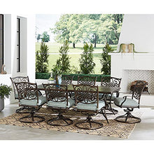 Hanover Renditions 9 Piece Outdoor Dining Set with Sunbrella® Fabric and Swivel Chairs Mist