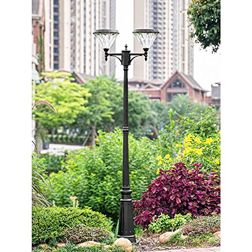iumLeap Outdoor Solar Lamppostlight 2-Head Astreetlight Garden Exterior Path Pillarlamp Bollard Path Lamp Victorian Pillarpostlight Waterproof Ip65 Pillarlamp Mains Powered P(26cm*290cm)