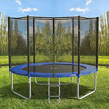 AOTOB 14 FT Trampoline with Safety Enclosure Net & Ladder Navy Blue