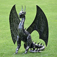 Zaer Ltd. 4.5ft Tall Large Metal Dragon Statue Decoration Metallic Black