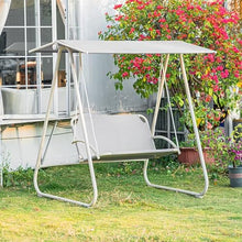 1-2 Person Patio Swings with Adjustable Canopy, Garden Swing with Comfortable and Breathable Seats, 300LBS Capacity, for Outdoor Relaxation(153x125x170cm)
