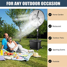 CUTPOIY Outdoor Misting Fan, Oscillating Pedestal Fan with 42L Water Tank, Adjustable Height, Cooling Mist Spray for Patio Garden, Fan Blade 750mm