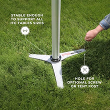 Manufacturers' Select ITC Outdoor Table w/Aluminum Cypress Leg and Radix Stand for Patio/Deck/Dock/Yard - Bright Color Portable Table w/ 3 Large Drink Holders (Orange w/Silver Leg)