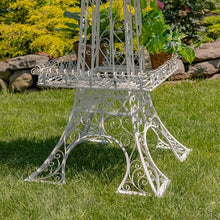 Zaer Ltd. Fancy Eiffel Tower-Inspired Two-Tiered Metal Plant Stand (Antique White, 9 Feet Tall)