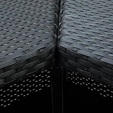 WEHUOSIF 16-Piece Black Garden Bar Set with Poly Rattan Woven Design, Powder-Coated Steel Frame, Removable Cushion Covers, Seats Up to 12 for Patio or Balcony Dining