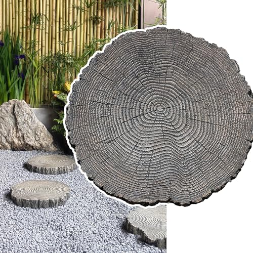 Elitix Stepping Stone Log Look Step Outdoor Large Stones 14" / 18" / 21", Stepping Garden Stone for Gardening Decorative, Walkway Pavers for Pathway Lawn Funeral(Color:Large,Size:1-pc)