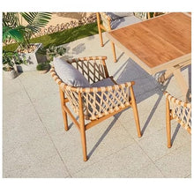 ocpcrn Lounge Chair Scandinavian Outdoor Cafe Dining Table Rattan Chair Garden Patio Leisure Rope Weaving and Chairs