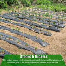 Farm Plastic Supply - Weed Control 6 Mil Black/White Polyethylene Sheeting - Heavy Duty Weed Barrier Landscape Fabric for Outdoor Gardens, Non Woven Weed Blocker Fabric, Weed Control (32' x 100')
