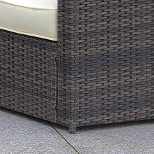 Furniture of America Daley Rattan 4-Piece Patio Sofa Set in Brown and Beige