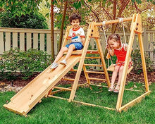 Avenlur Juniper 4-in-1 Outdoor Play Gym with Swing, Slide, Ladder, Climbing Wall - Indoor/Outdoor