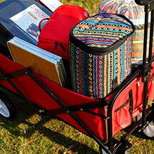 WAFEOGK Portable Utility Wagon Home Garden Cart with Storage Basket Folding Camping Outdoor 4 Wheels Beach Trolley