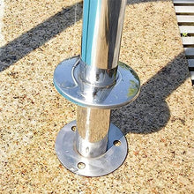 MSHOSAC Pool Handrails Swimming Pool Hand Rail for Ground Swimming Pools 304 Stainless, with Blue Grip Cover, Swimming Pool Stair Rail & Complete Mounting Accessories (Armrest x1)