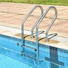 Swimming Pool Handrail 316 Stainless Steel Embedded Pool Ladder with Slip Protection for 0.9-1.2m Depth Inground Pool/Silver / 1.5MM (Silver 1.5MM)