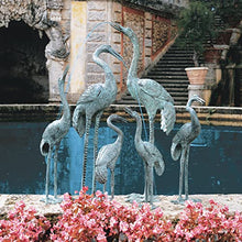 Design Toscano Emerald Verde Large Cranes Cast Bronze Garden Statue Set Verdigris